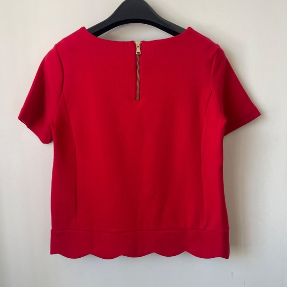 Talbots Red Ponte Short Sleeve Top - Picture 2 of 11